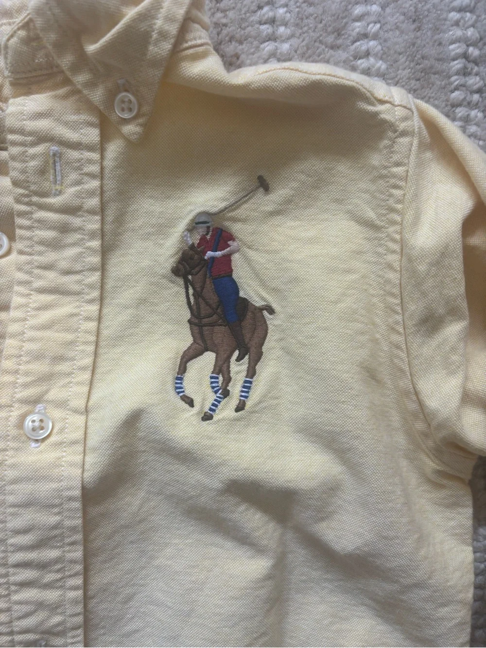 Ralph Lauren Yellow Button-Down Polo Player Boys' Shirt